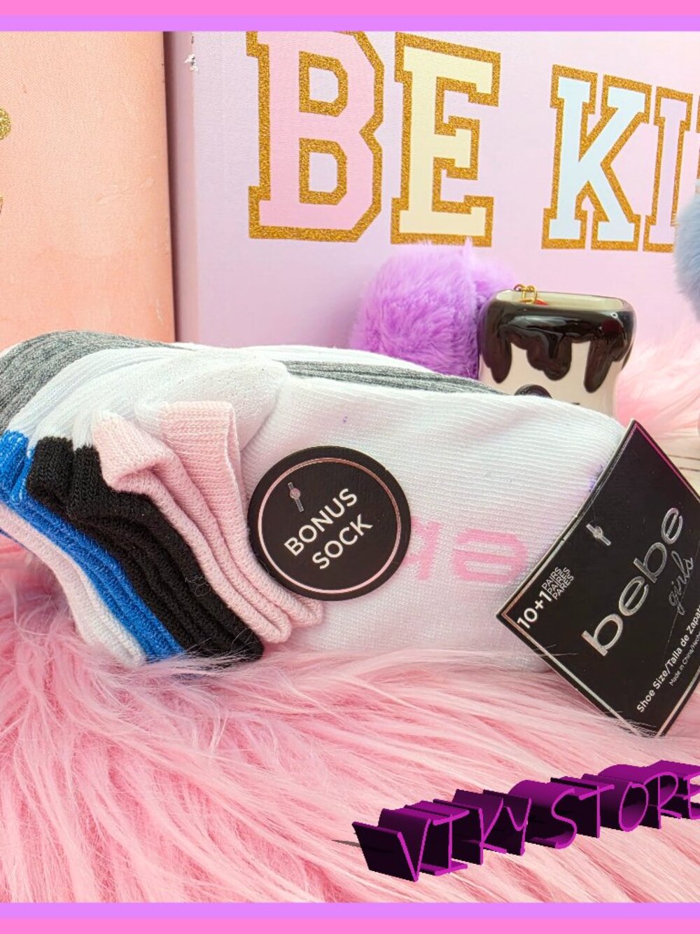 BEBE Socks Gray10 Pairs Girls 4-10 NEW!